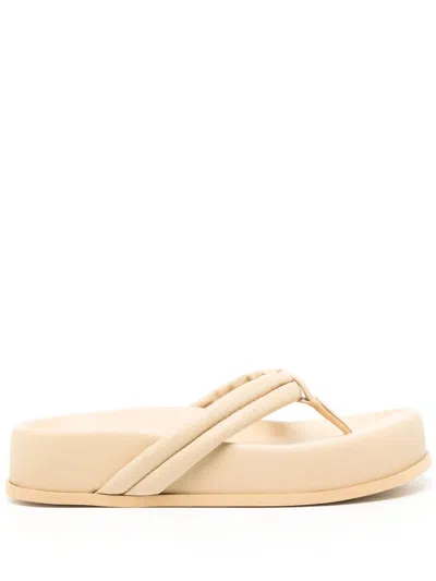 Gia Borghini Frederique 40mm Leather Sandals In Neutrals