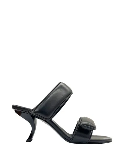 Gia Borghini Fumiko Padded Touch-strap Sandals In Black