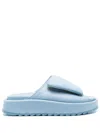 Gia Borghini Woman Sandals Pastel Blue Size 10 Soft Leather In Blue