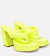 Gia Borghini Gia 17 Leather Platform Thong Sandals In Highlighter Yellow