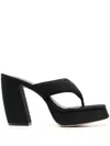 Gia Borghini Woman Thong Sandal Black Size 10 Textile Fibers In Black