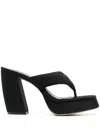 Gia Borghini Woman Thong Sandal Black Size 10 Textile Fibers In Black