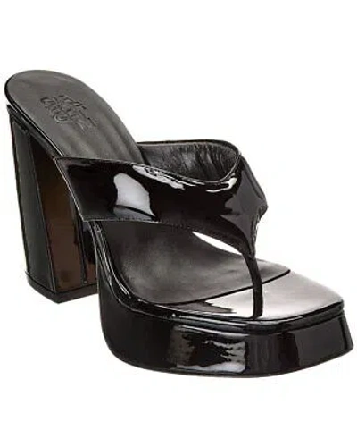 Pre-owned Gia Borghini Gia 17 Patent Platform Sandal Women's Black 38