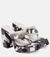 Gia Borghini Gia 17 Uni Camouflage Platform Thong Sandals In Black&white Camo