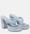 Gia Borghini Gia 17 Uni Denim Platform Thong Sandals In Denim