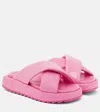 Gia Borghini Pink Crossover Strap Slides Glossy Finish In Leather Woman In Pink