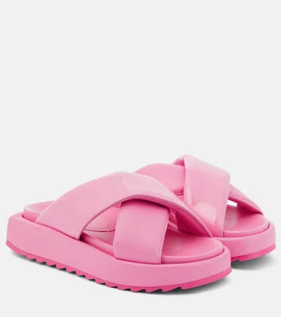 Gia Borghini Gia 25 Padded Leather Slides In Pink