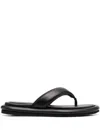 Gia Borghini Gia 5 New Leather Flip-flops In Black