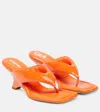 Gia Borghini Gia 6 Leather Thong Sandals In Orange