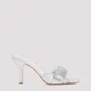 Gia Borghini Alodie 85 Glitter Mules In Silver Glitter