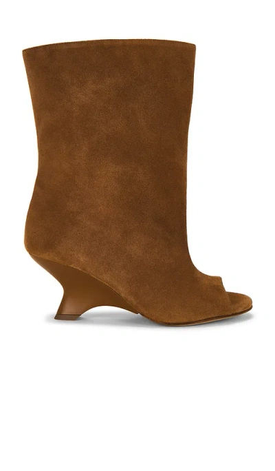 Gia Borghini Gia Heeled Open Toe Boot In Brown