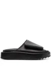 Gia Borghini Upper: Stitched Puffy Velcro Strap In Scuba -heel: Chunky 40mm Rubber Sole In Black