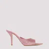Gia Borghini X Pernille Teisbaek Perni 100mm Mules In Dark Pink Glitter