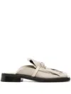 Gia Borghini Rosie Tassel-embellished Mules In Neutrals