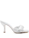 Gia Borghini Alodie 85 Glitter Mules In Silver