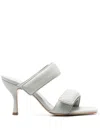 Gia Borghini X Pernille Perni 90mm Leather Mules In Grey