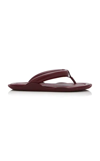 Gia Borghini Harper Leather Flip-flop Sandals In Burgundy