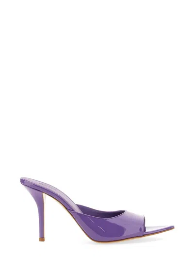 Gia Borghini Pointed Toe Mule In Glossy Purple Leather