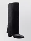 Gia Borghini Knee Length Block Heel Gaiter Boot In Black