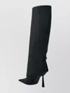 Gia Borghini Knee Length Heeled Boot Gaiter In Black