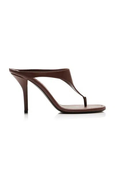 Gia Borghini Lara Leather Thong Sandals In Brown