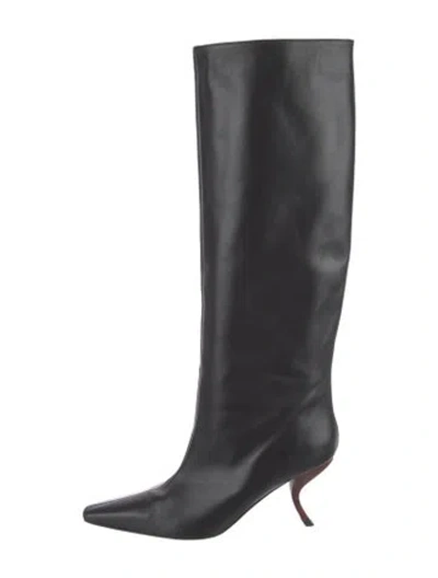 Pre-owned Gia Borghini Leather Boots In Black