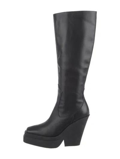 Pre-owned Gia Borghini Leather Boots In Black