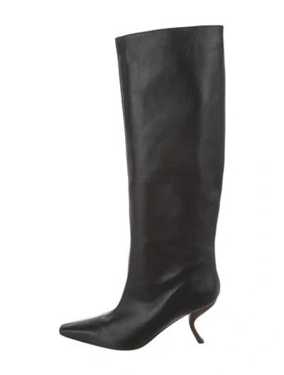 Pre-owned Gia Borghini Leather Boots In Black