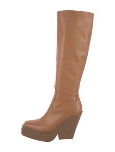 Pre-owned Gia Borghini Leather Boots In Brown