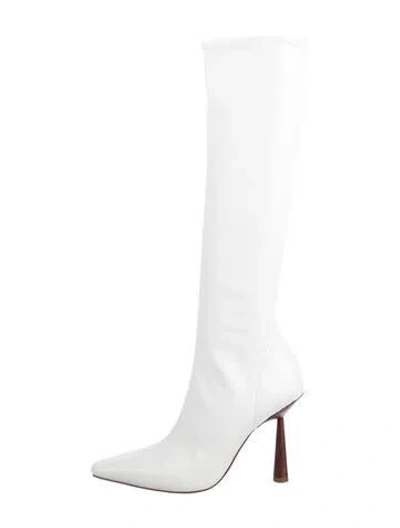 Pre-owned Gia Borghini Leather Boots In White