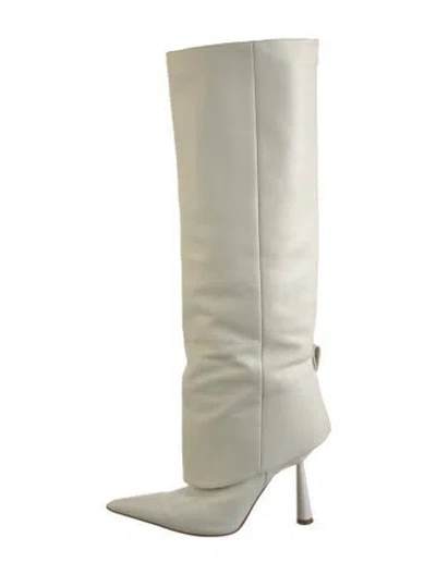 Pre-owned Gia Borghini Leather Boots In White