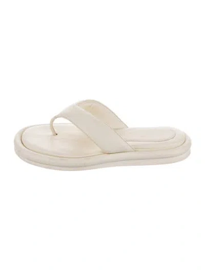 Pre-owned Gia Borghini Leather Flip Flops In Neutral
