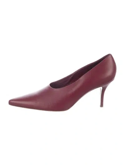 Pre-owned Gia Borghini Leather Pumps In Burgundy