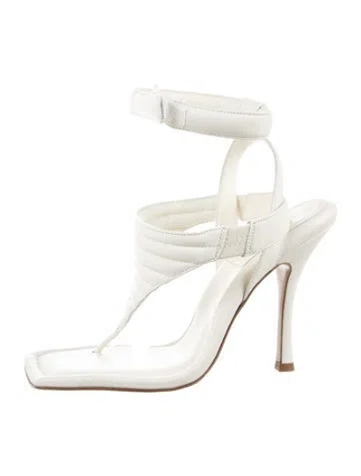 Pre-owned Gia Borghini Leather Sandals In White