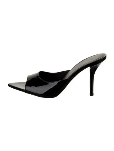 Pre-owned Gia Borghini Leather Slides In Black
