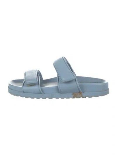 Pre-owned Gia Borghini Leather Slides In Blue