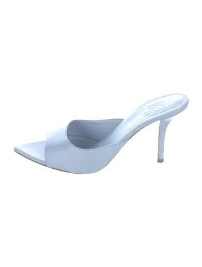 Pre-owned Gia Borghini Leather Slides In Blue