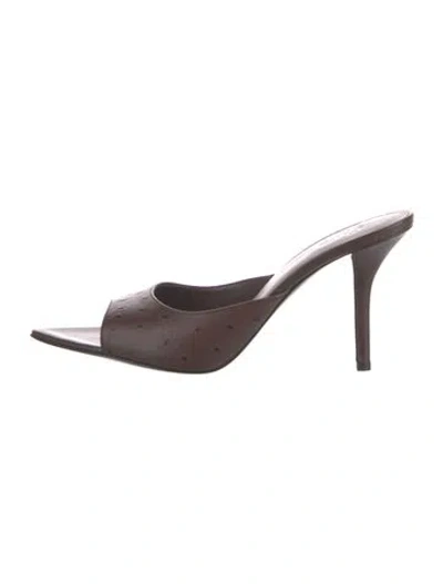 Pre-owned Gia Borghini Leather Slides In Brown