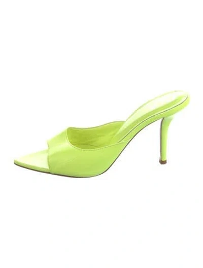 Pre-owned Gia Borghini Leather Slides In Green