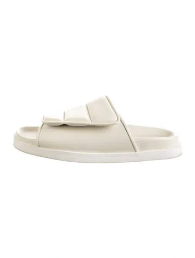 Pre-owned Gia Borghini Leather Slides In Neutral