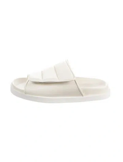Pre-owned Gia Borghini Leather Slides In Neutral