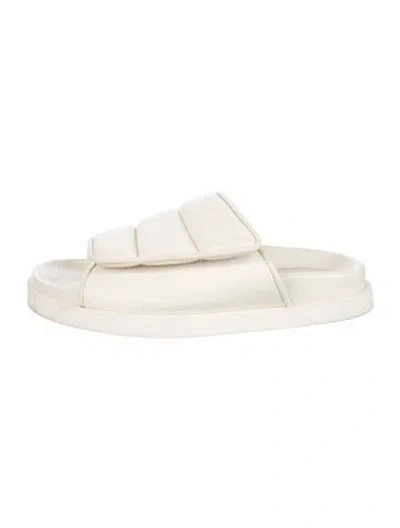 Pre-owned Gia Borghini Leather Slides In Neutral