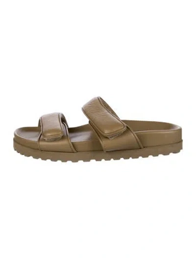 Pre-owned Gia Borghini Leather Slides In Neutrals