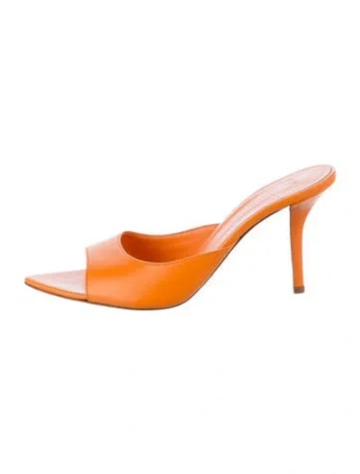Pre-owned Gia Borghini Leather Slides In Orange