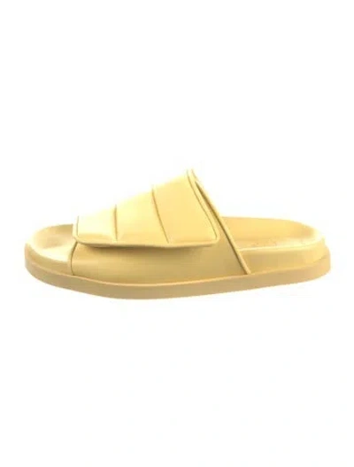 Pre-owned Gia Borghini Leather Slides In Yellow
