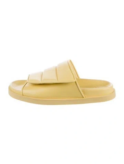 Pre-owned Gia Borghini Leather Slides In Yellow
