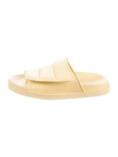 Pre-owned Gia Borghini Leather Slides In Yellow