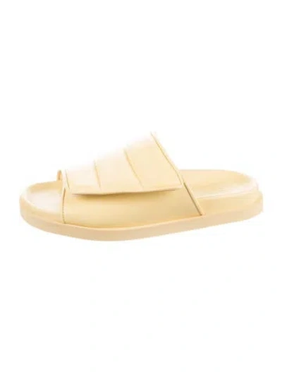 Pre-owned Gia Borghini Leather Slides In Yellow