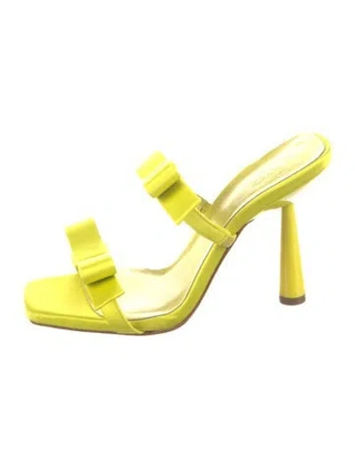 Pre-owned Gia Borghini Leather Slides In Yellow