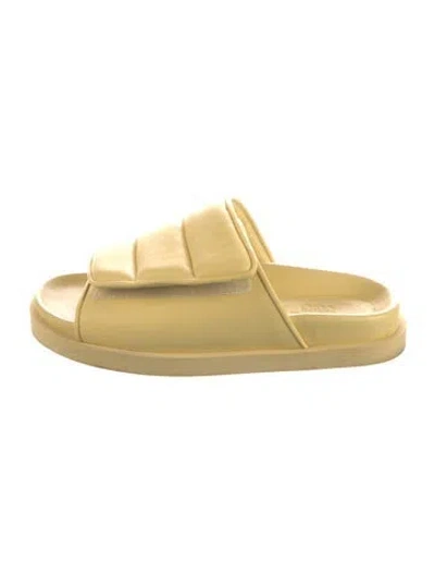 Pre-owned Gia Borghini Leather Slides In Yellow